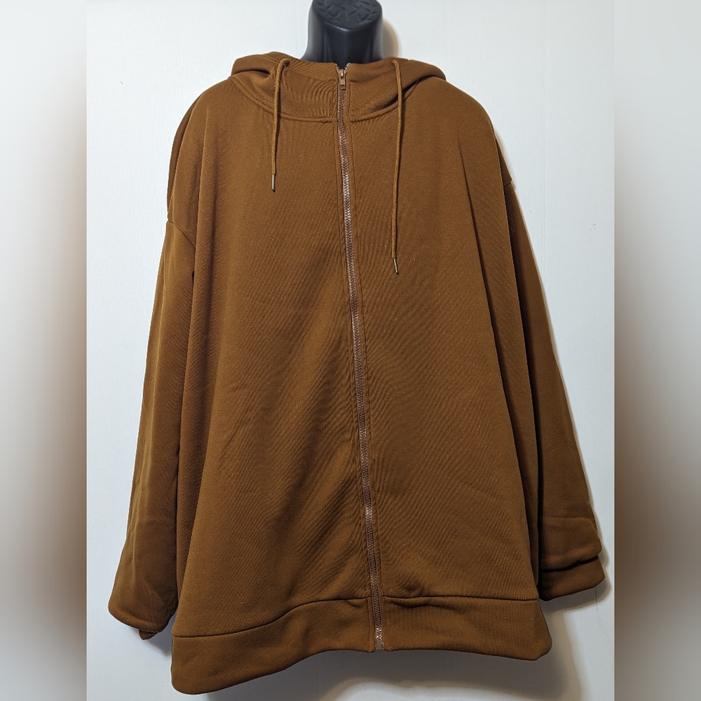 NWOT Men's Full Zip Sweatshirt Jacket Rust/Brown 4XL